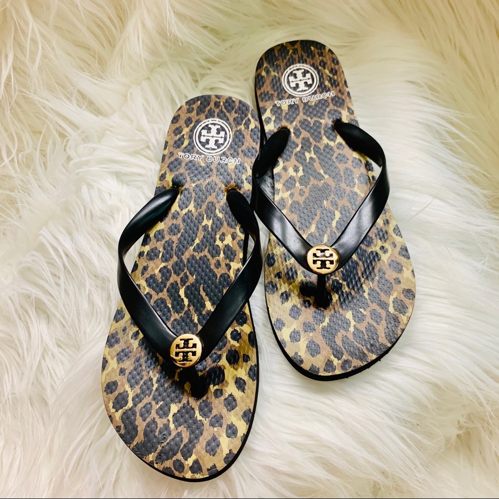 Tory Burch Leopard Print Flip Flops // Size 8